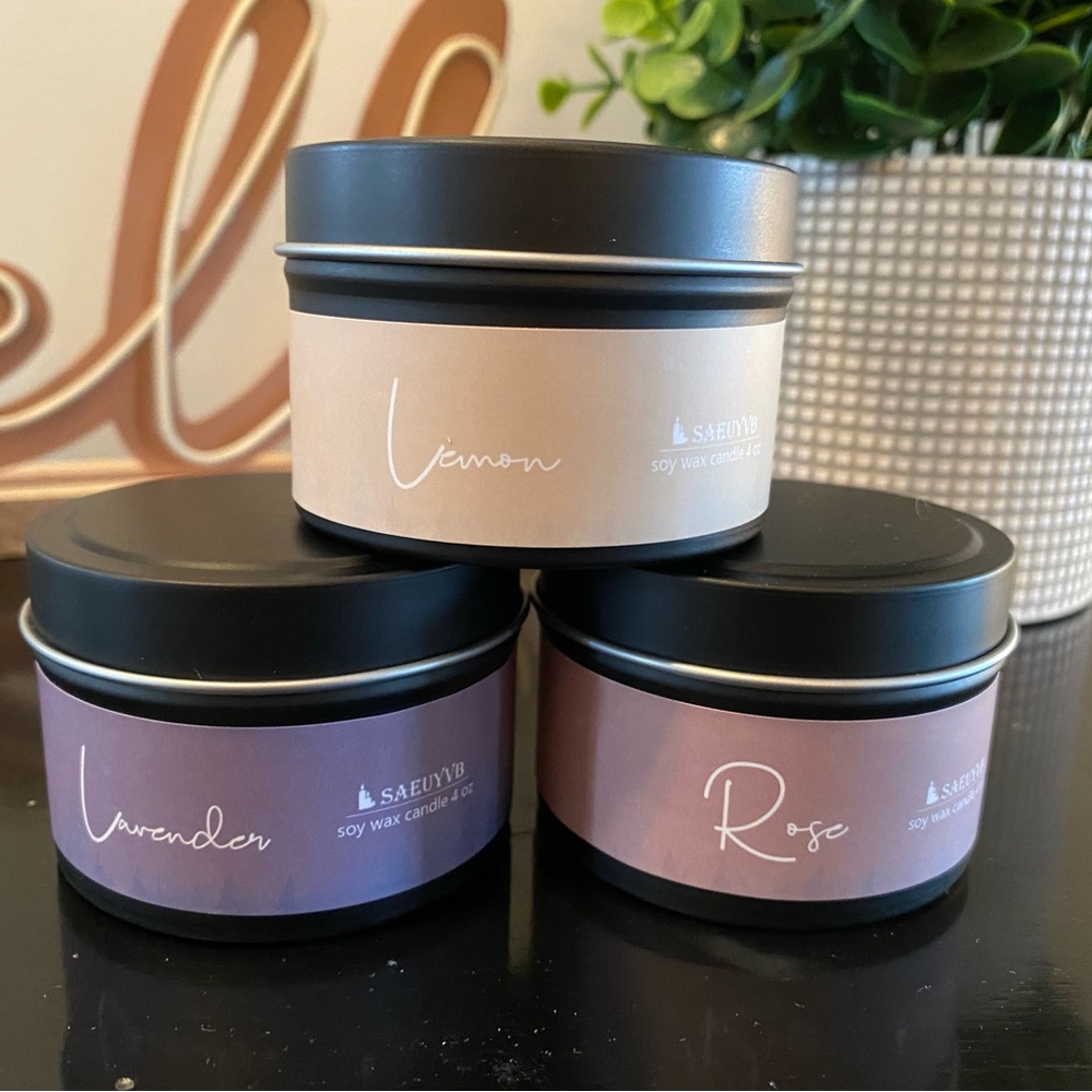 Set of Three Scented Soy Wax Candles